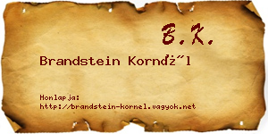 Brandstein Kornél névjegykártya